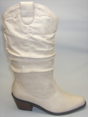 Ladies western boots creme white
