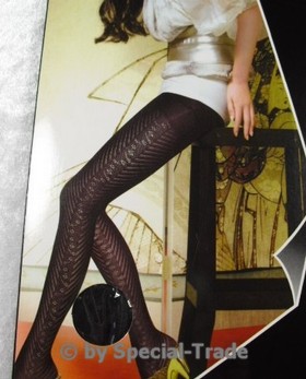 Pantyhose with flowers, black