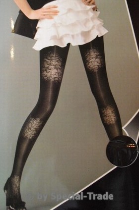 Pantyhose black, nice flowers