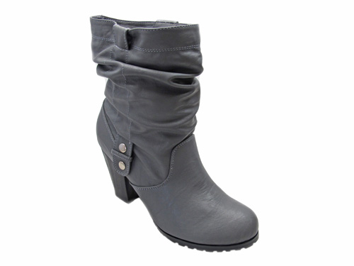 Bootee grey soft wrinkled