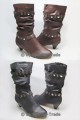 Wrinkled Zip Boots w. Rivets Wrinkled Zip Boots w. Rivets