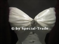 corset top with brooche, satin white