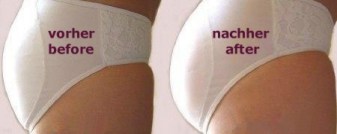 pants with and without silicone buttocks