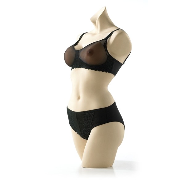 Amoluxury Showstar black erotic bra and gaff panties sideview