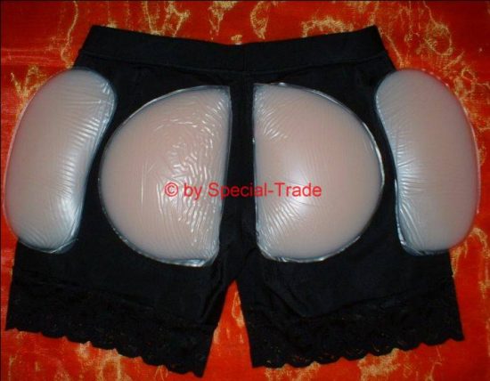 padded panty black with 4 silicone inserts