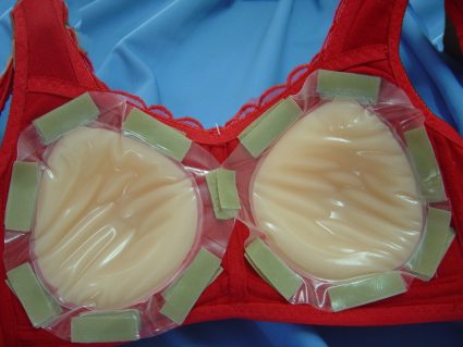 open bra with inserted breast forms