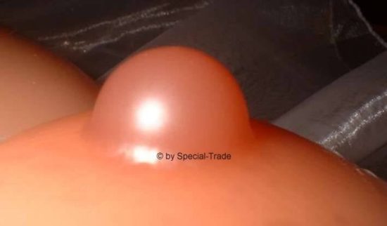 one pair of firm rigid brown nipples